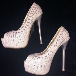 Bridal/ fancy rhinestone platform heels